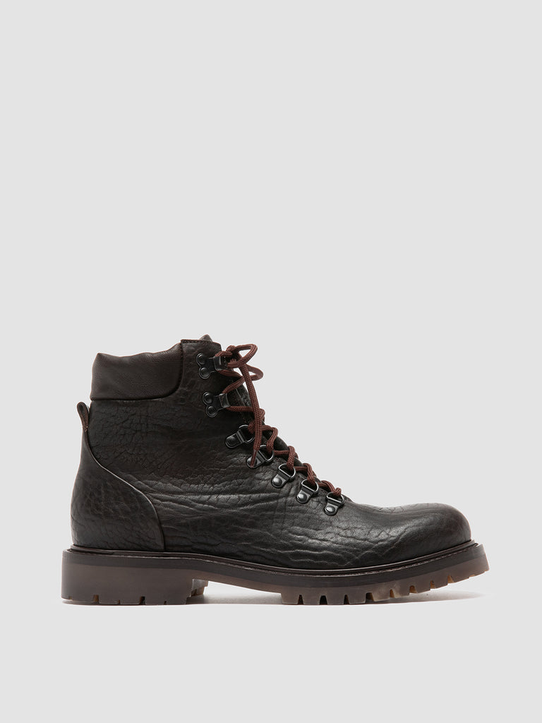 BOSS 003 /Chocolate - Brown Leather Lace Up Boots