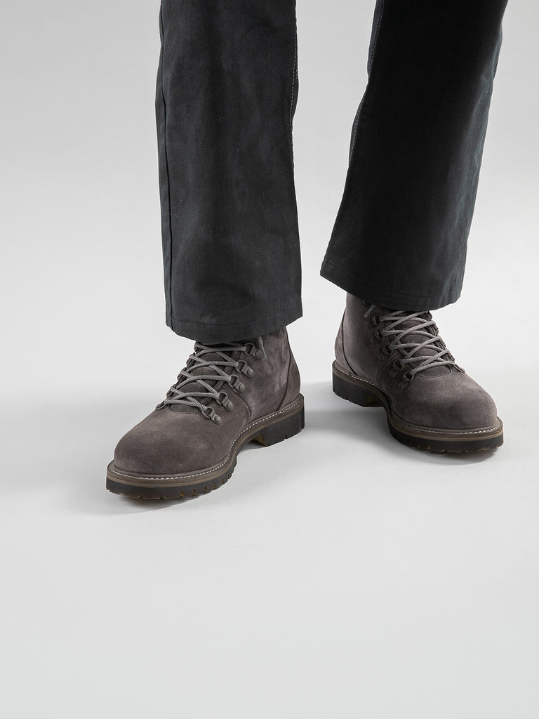 BOSS 006 Lavagna - Grey Suede Lace Up Boots