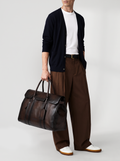 BOSTONIAN 001 - Brown Leather Weekender - thumb image 2,side view
