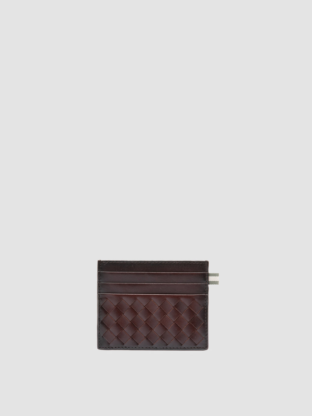 BOUDIN 122 - Dark Brown Woven Leather Card Holder - 0