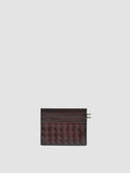 BOUDIN 122 - Dark Brown Woven Leather Card Holder - 0