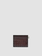 BOUDIN 122 - Dark Brown Woven Leather Card Holder Officine Creative - 1