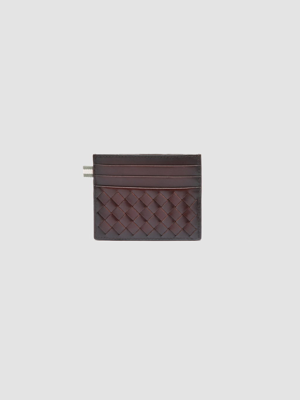 BOUDIN 122 - Dark Brown Woven Leather Card Holder - 1