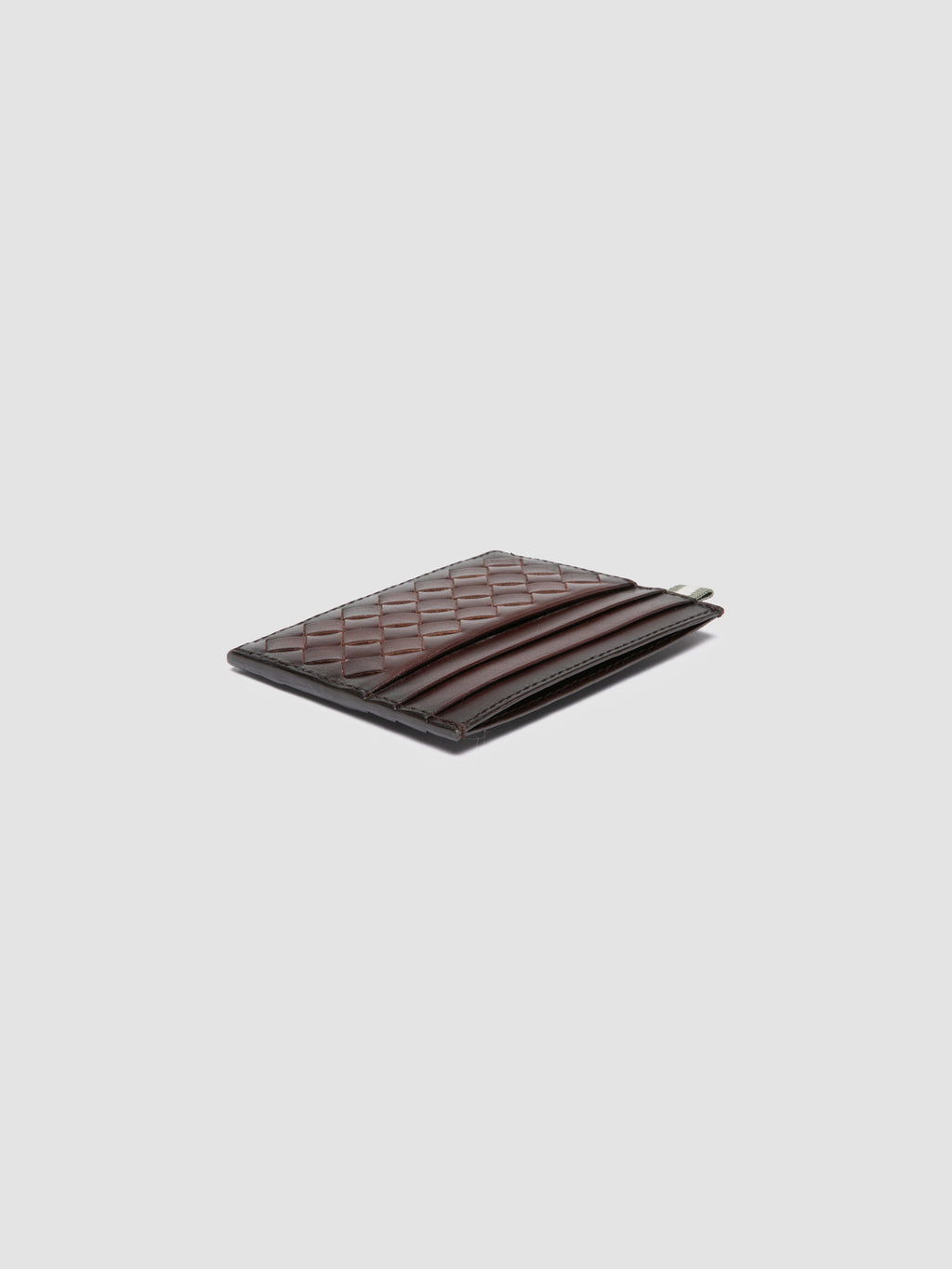 BOUDIN 122 - Dark Brown Woven Leather Card Holder - 2