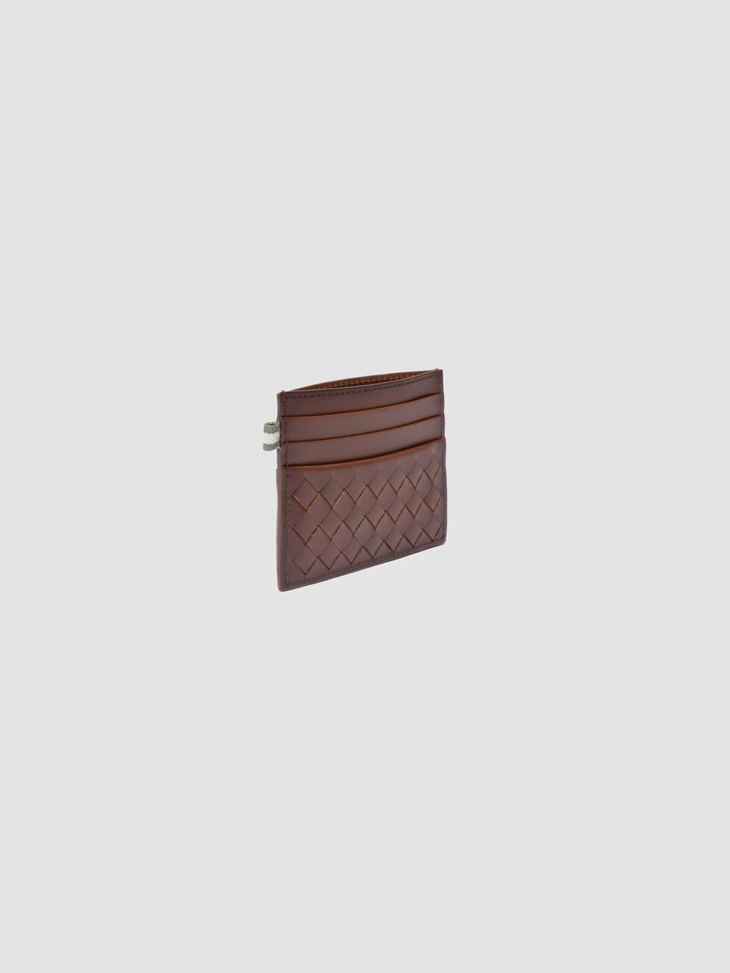 BOUDIN 122 - Light Brown Woven Leather Card Holder - 4