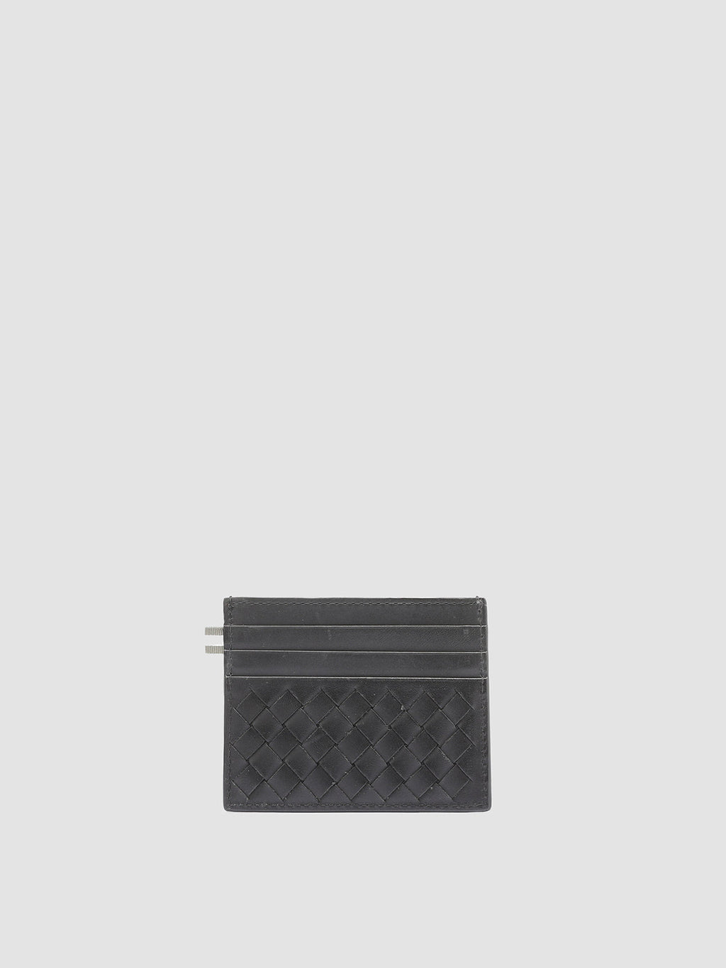 BOUDIN 122 - Black Woven Leather Card Holder - 0
