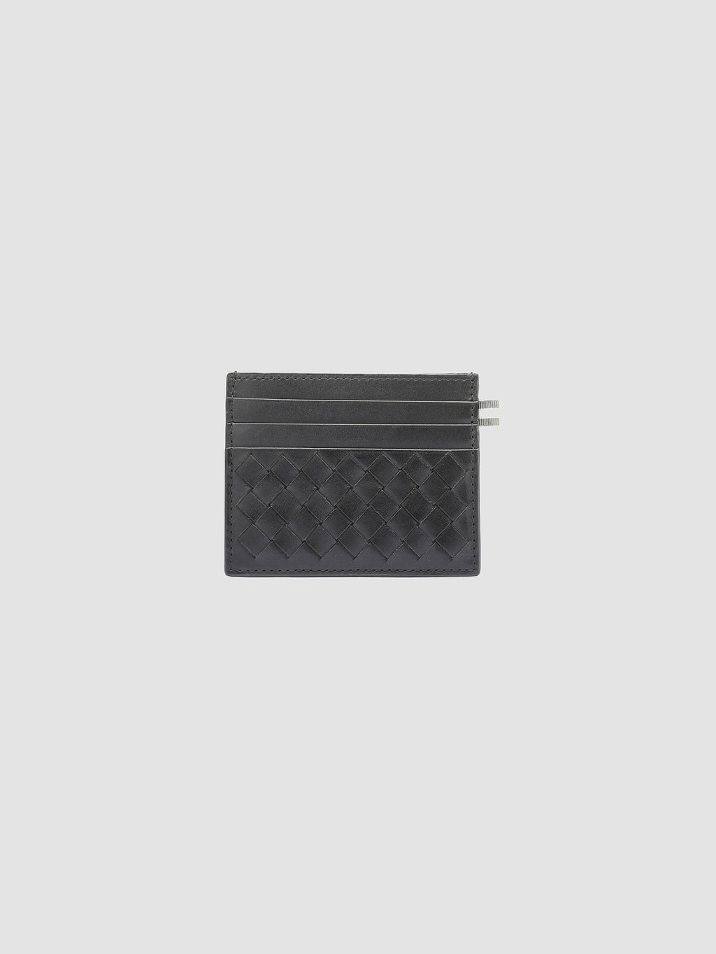 BOUDIN 122 - Black Woven Leather Card Holder - 3