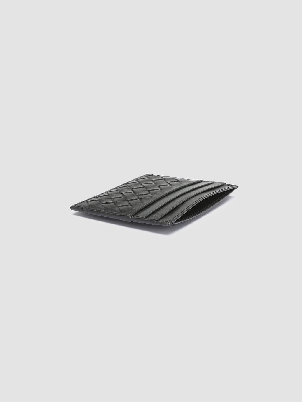 BOUDIN 122 - Black Woven Leather Card Holder - 2