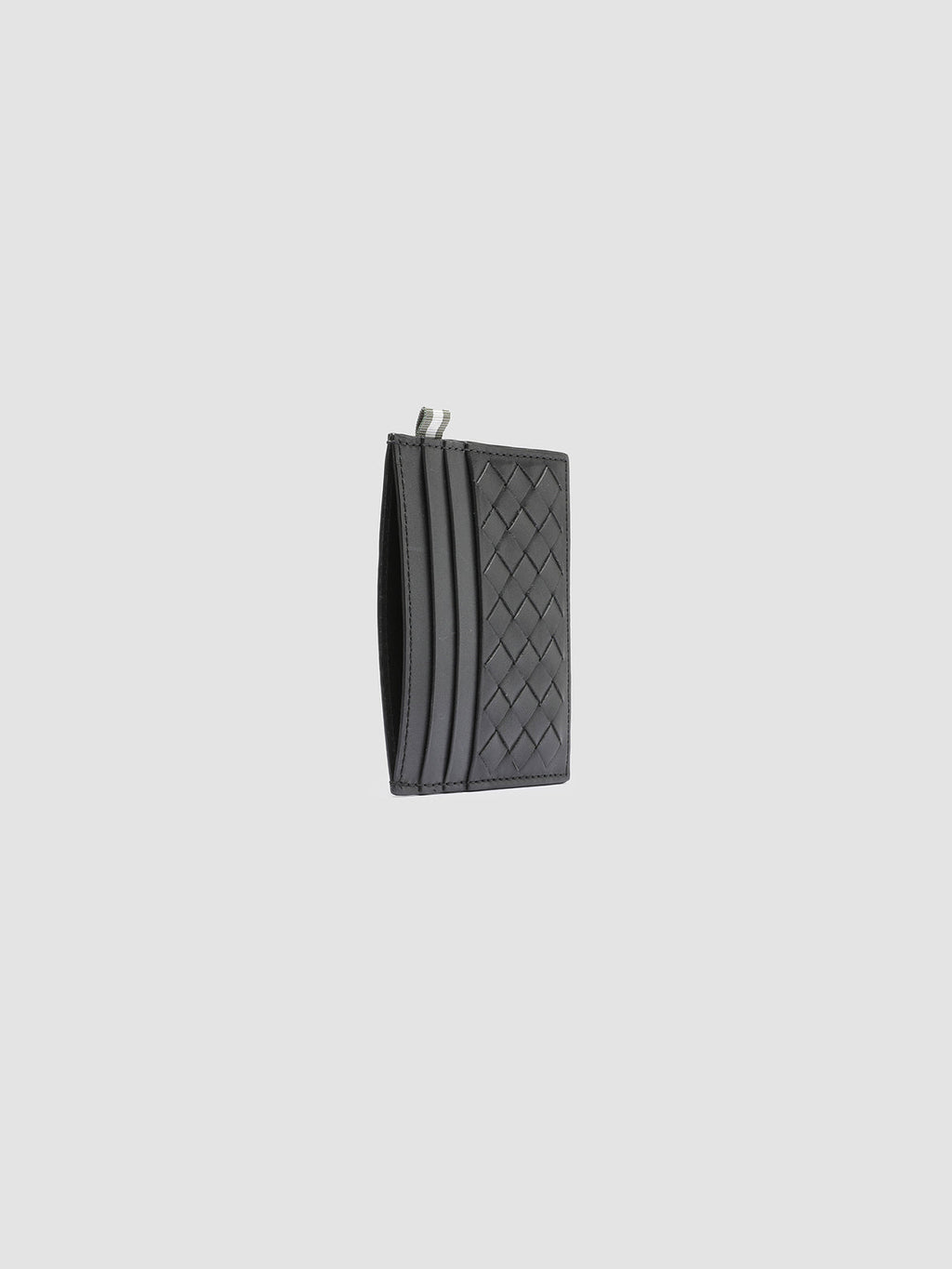 BOUDIN 122 - Black Woven Leather Card Holder - 1