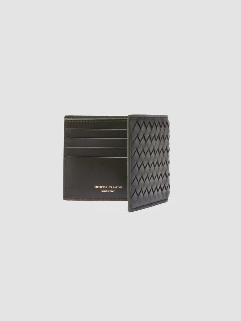 BOUDIN 123 - Green Woven Leather Bifold Wallet