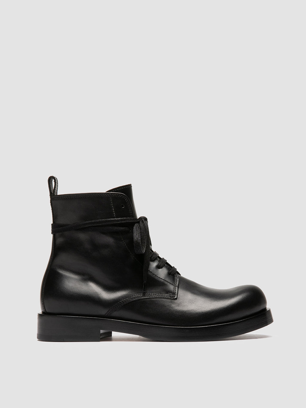 BULLA 002 - Black Leather Lace-up Boots - 0