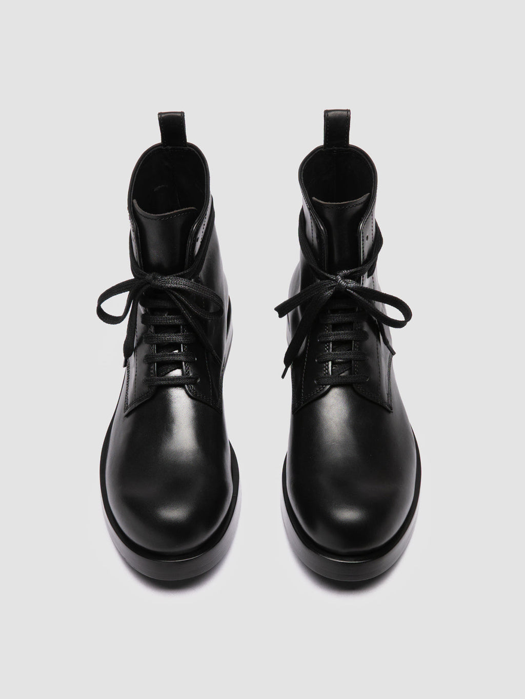 BULLA 002 - Black Leather Lace-up Boots - 1