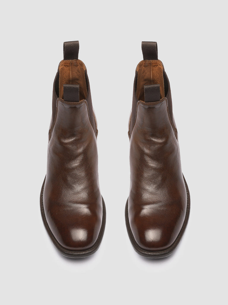 CALIXTE 004 Cigar - Brown Leather Chelsea Boots