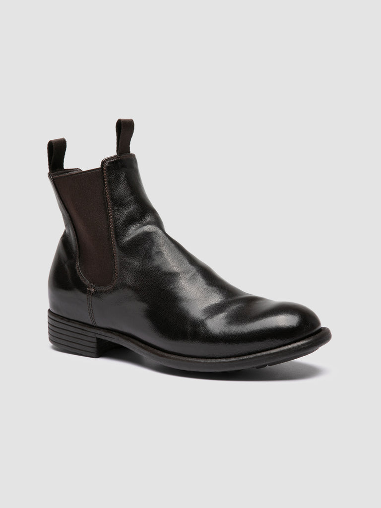 CALIXTE 004 - Dark Brown Leather Chelsea Boots