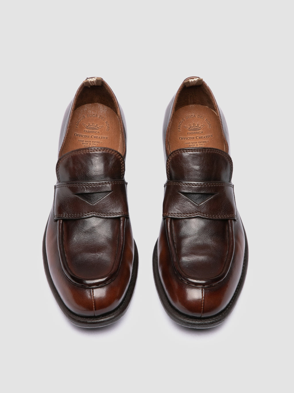 CALIXTE 020 - Light Brown Leather Penny Loafers - 1