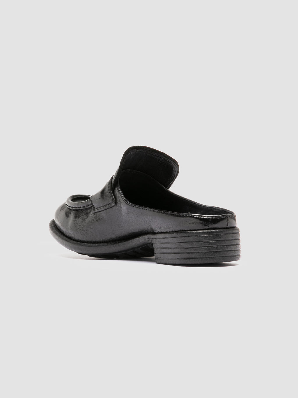 CALIXTE 063 - Black Leather Mule Sandals