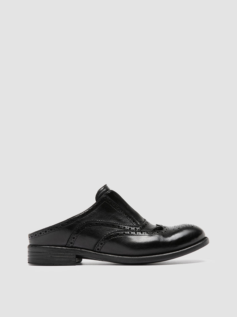 CALIXTE 067 Nero - Black Leather Mule Sandals