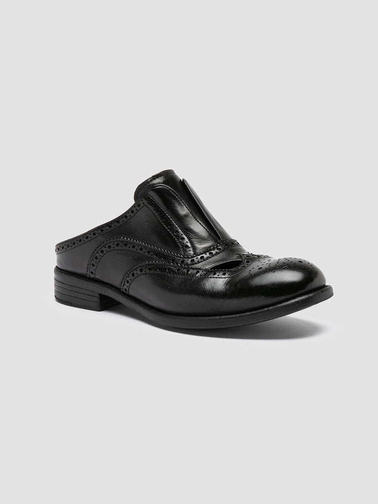 CALIXTE 067 Nero - Black Leather Mule Sandals Women Officine Creative - 3