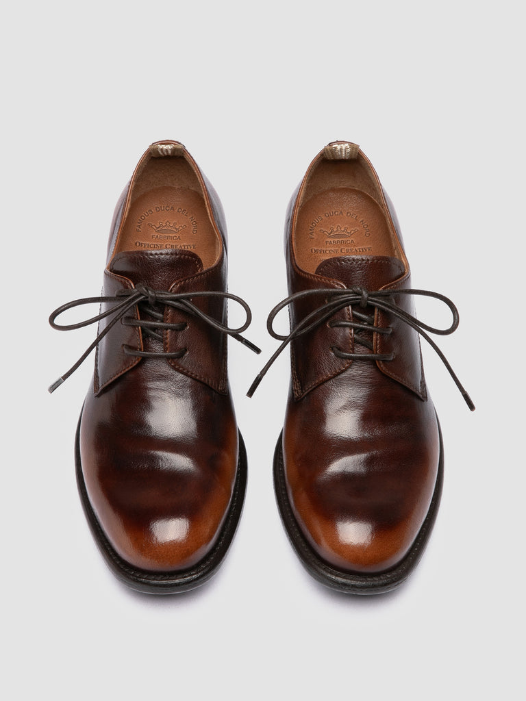 CALIXTE 068 - Light Brown Leather Oxford Shoes