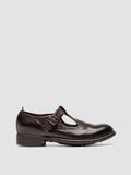 CALIXTE 071 - Burgundy Leather T-Bar Shoes - 0
