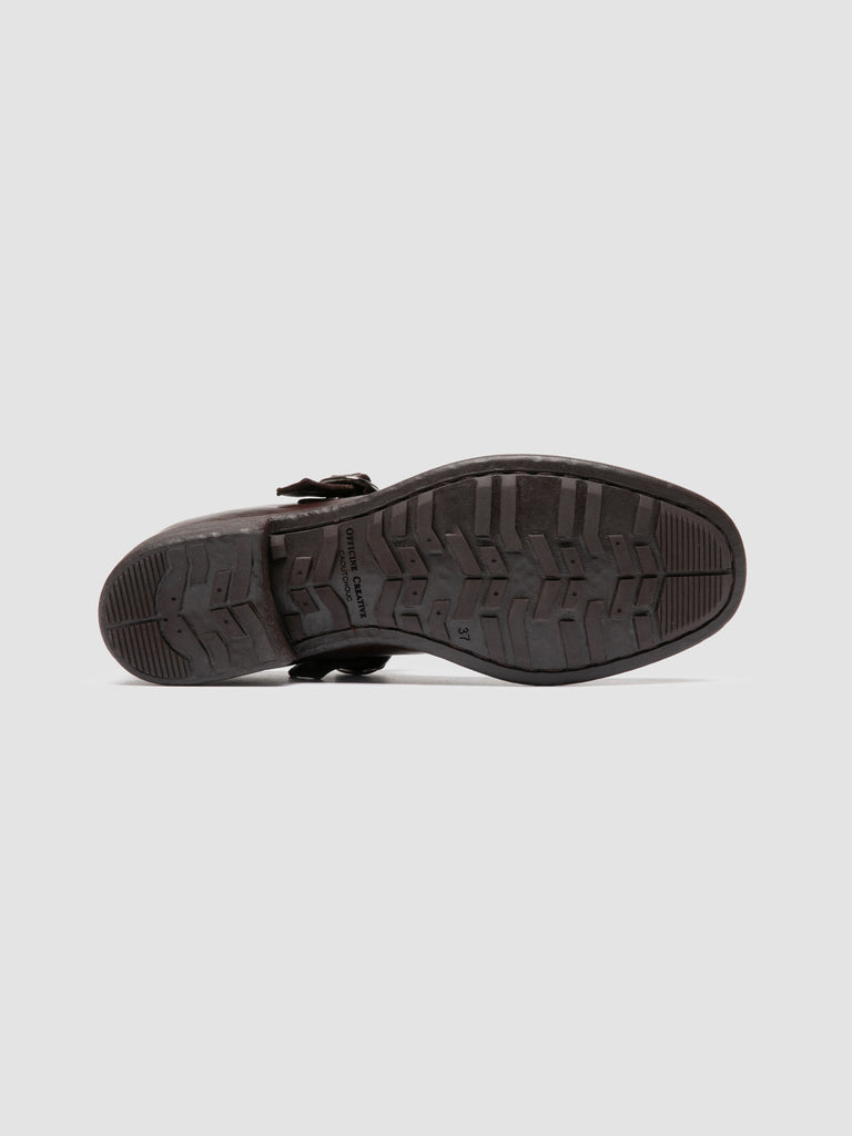 CALIXTE 071 - Burgundy Leather T-Bar Shoes