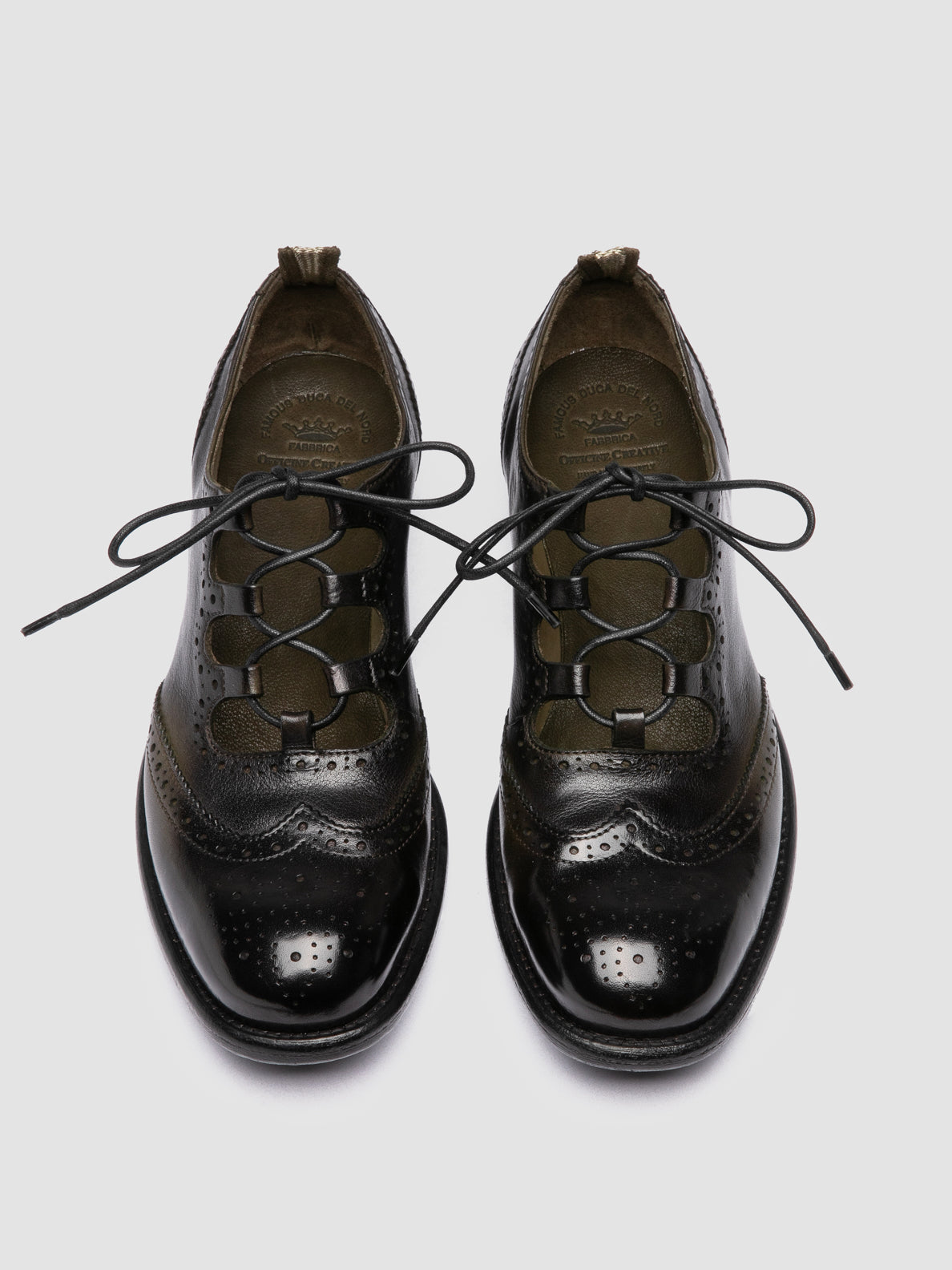 Womens Black Leather Oxford Shoes: CALIXTE 084 Officine Creative Womens Black Leather Oxford Shoes: CALIXTE 084 Officine Creative