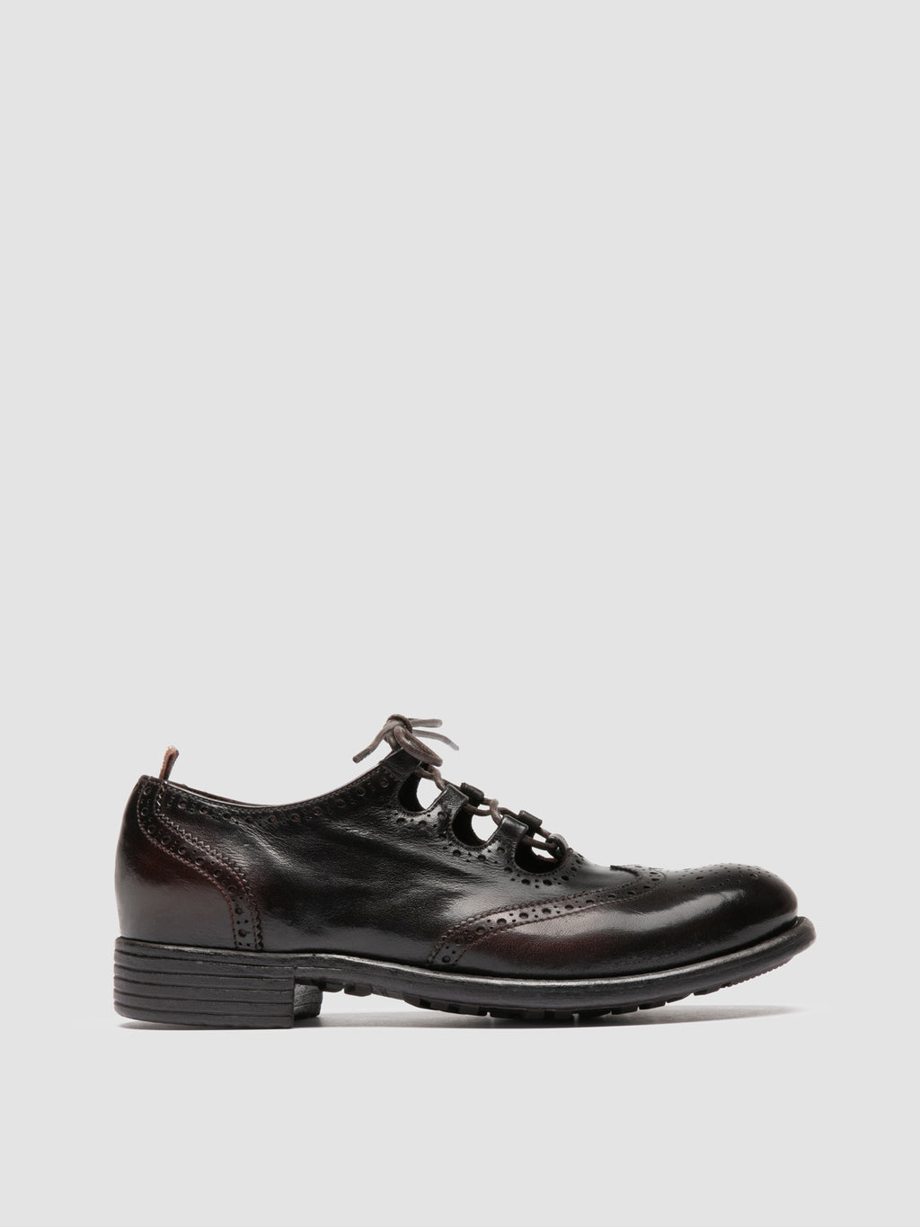 CALIXTE 084 - Dark Brown Leather Oxford Shoes - 0