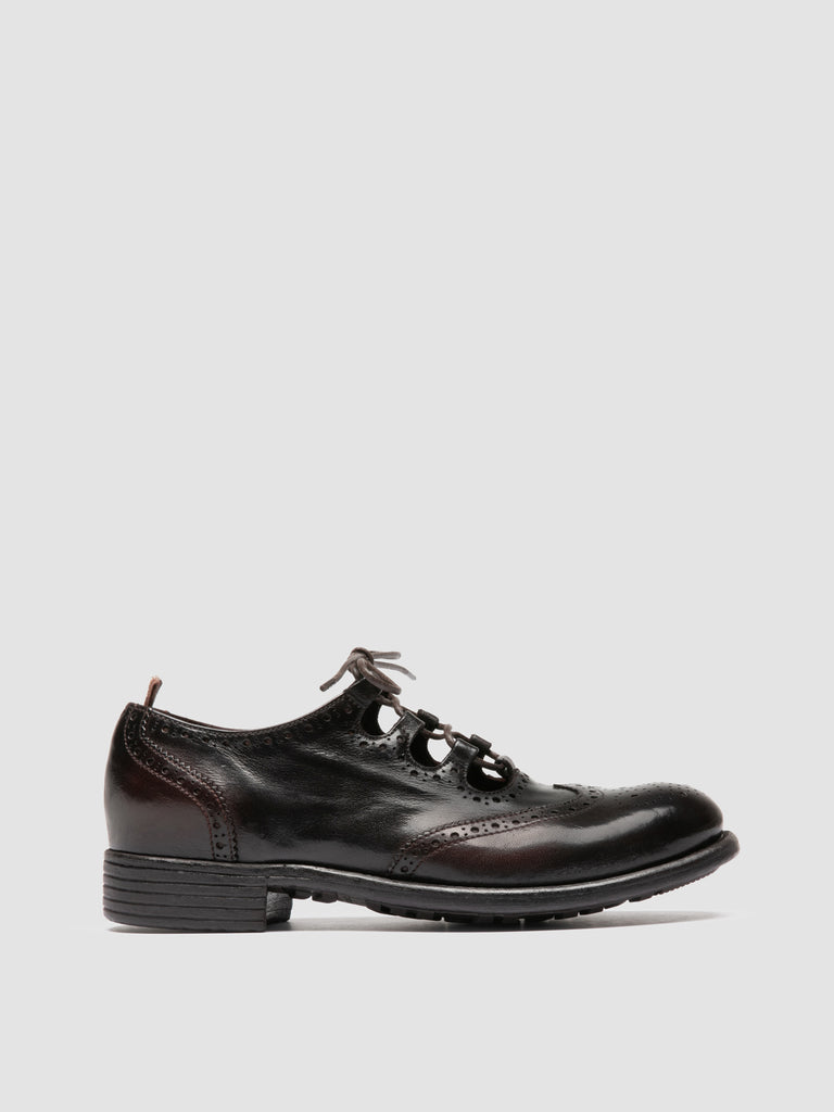 CALIXTE 084 - Dark Brown Leather Oxford Shoes