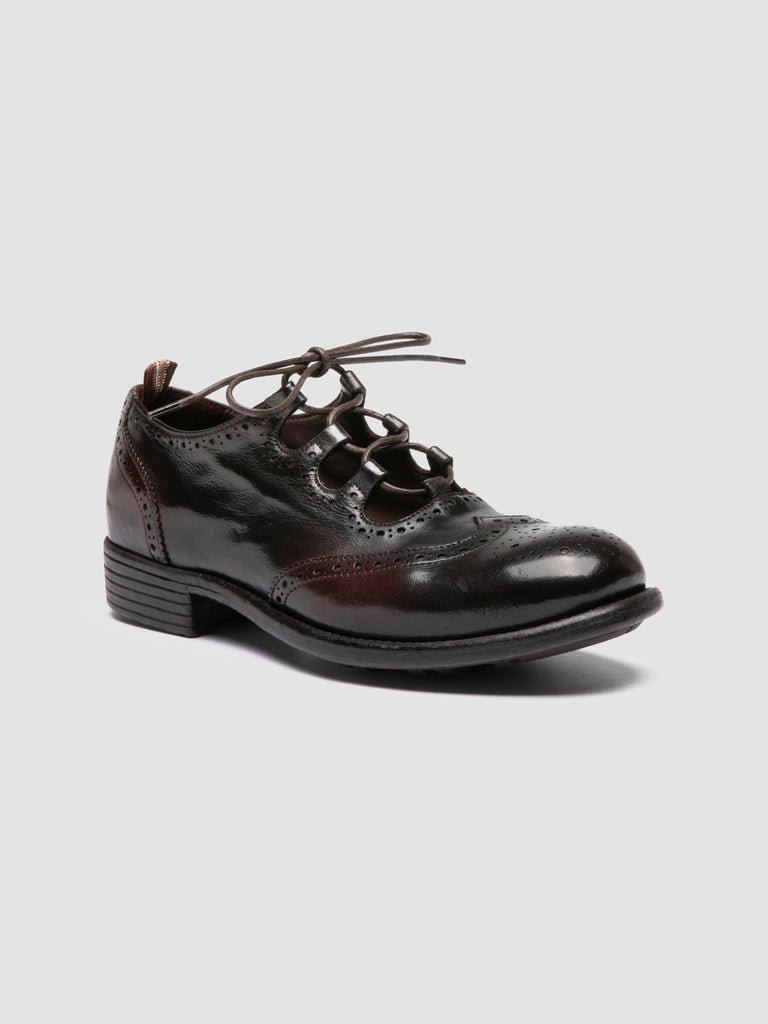 CALIXTE 084 - Dark Brown Leather Oxford Shoes