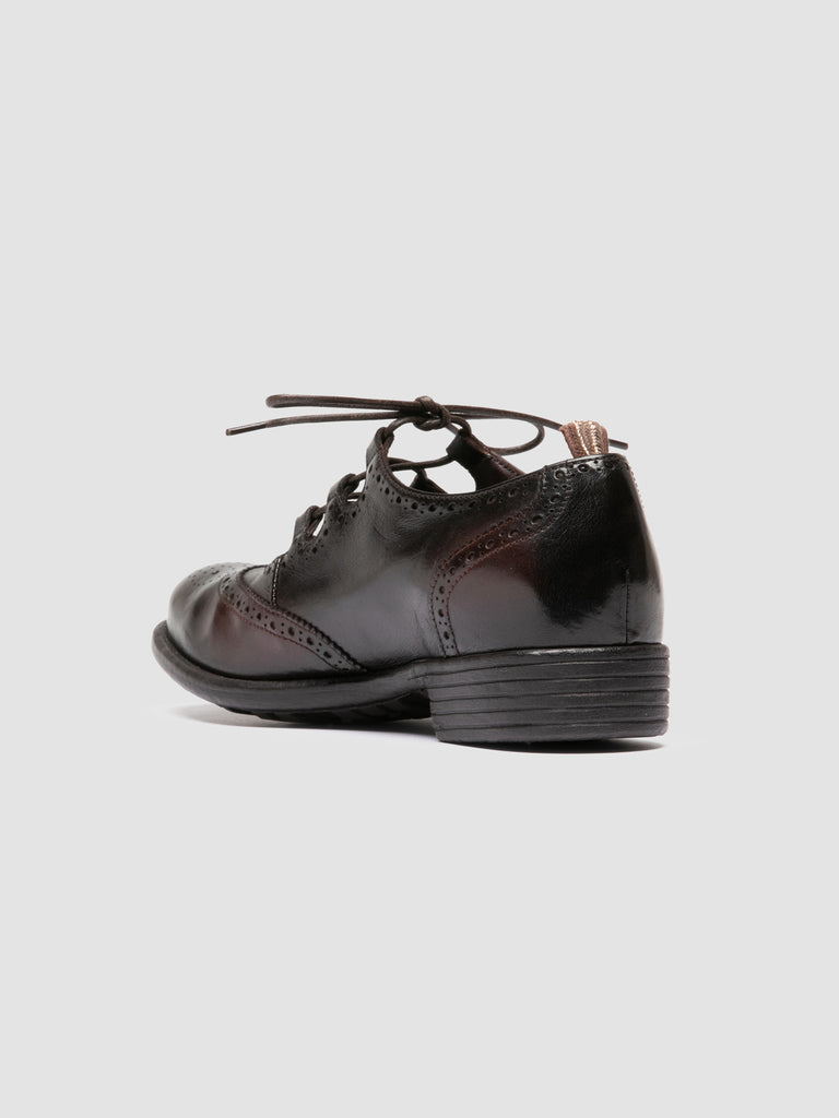 CALIXTE 084 - Dark Brown Leather Oxford Shoes