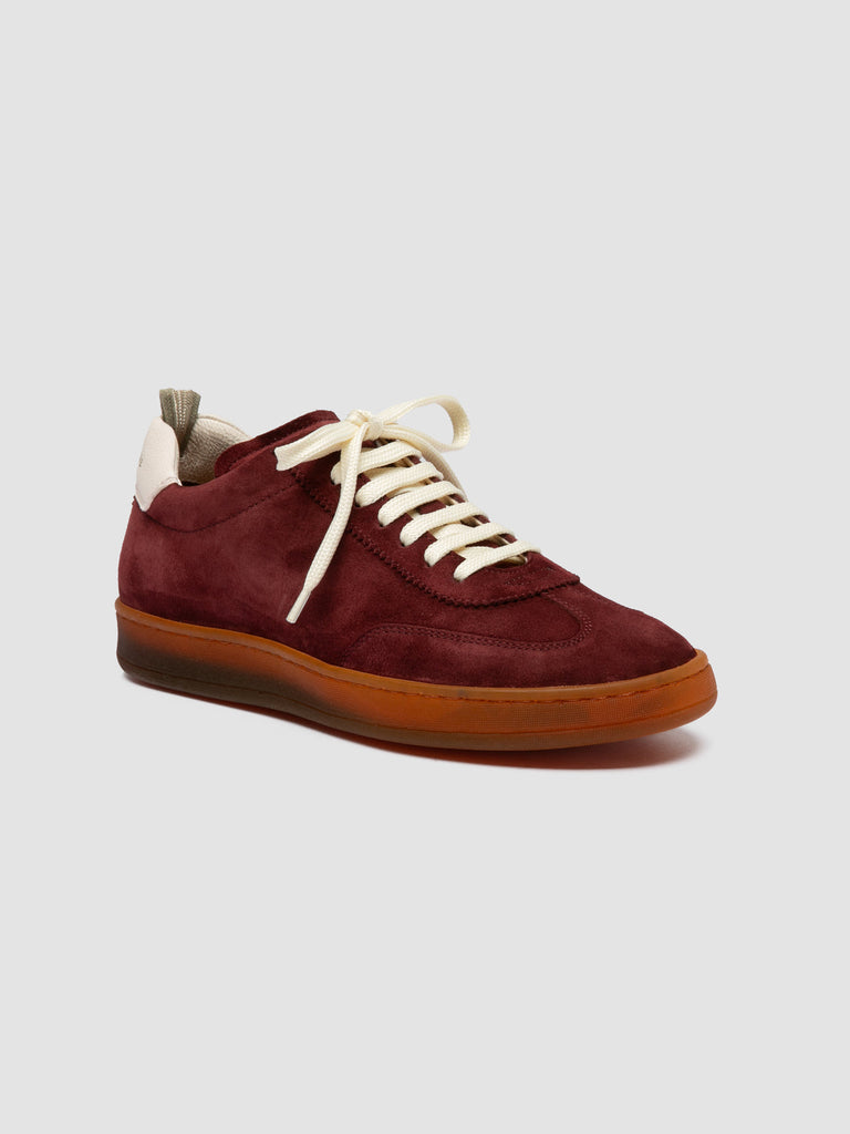 CHANCE 101 - Burgundy Leather and Suede Low Top Sneakers