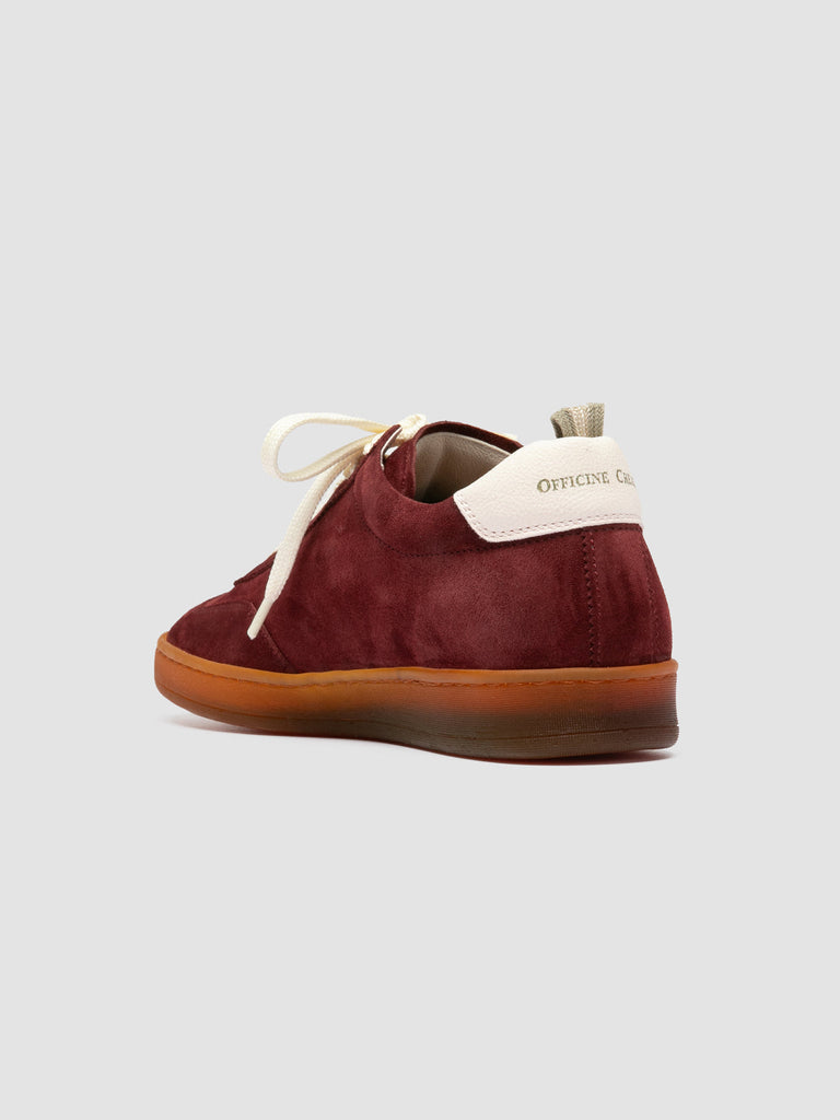CHANCE 101 - Burgundy Leather and Suede Low Top Sneakers