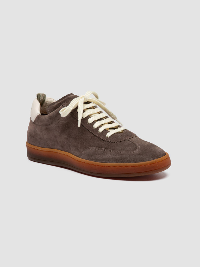 CHANCE 101 - Taupe Leather and Suede Low Top Sneakers
