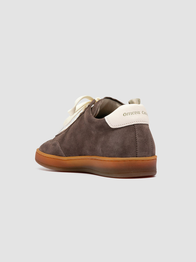 CHANCE 101 - Taupe Leather and Suede Low Top Sneakers