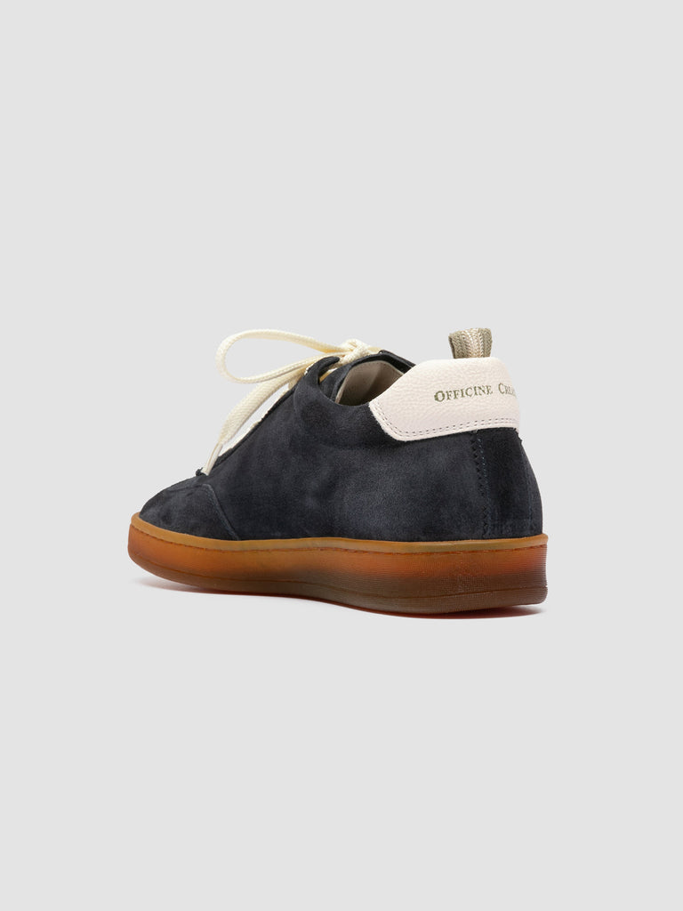 CHANCE 101 - Blue Leather and Suede Low Top Sneakers