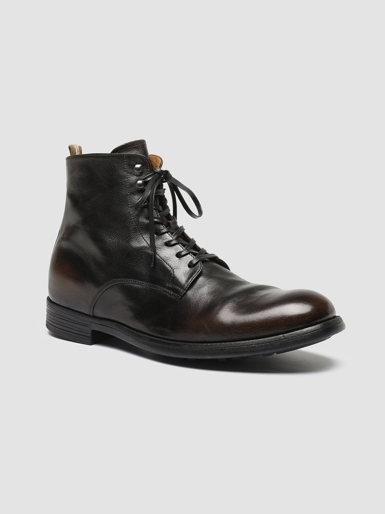CHRONICLE 004 Caffè/Supernero - Brown Leather Ankle Boots Men Officine Creative - 3
