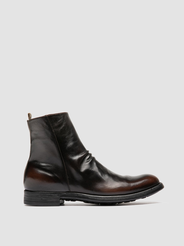 CHRONICLE 058 - Dark Brown Leather Zipped Boots