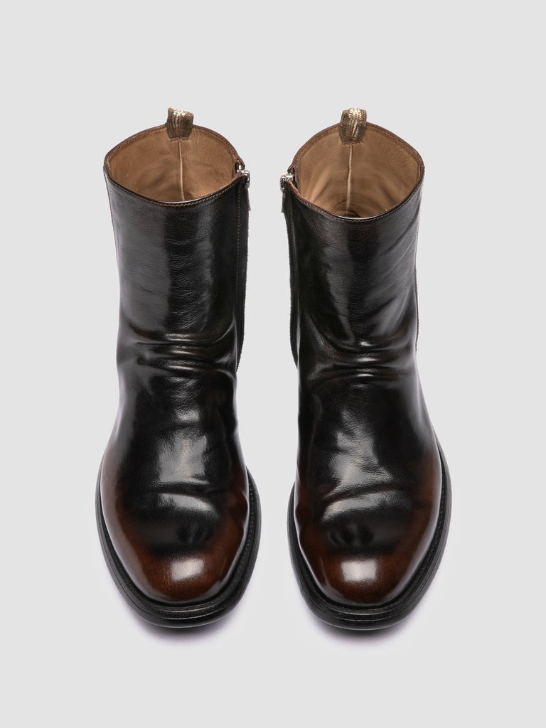 CHRONICLE 058 - Dark Brown Leather Zipped Boots
