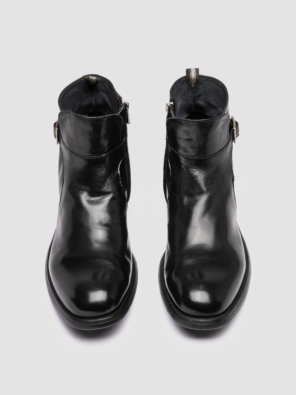 CHRONICLE 068 - Black Leather Zipped Boots Men Officine Creative -2