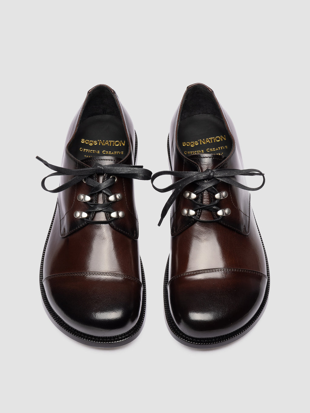 GEMSTONE 001 - Dark Brown Leather Derby Shoes - image 2,side view