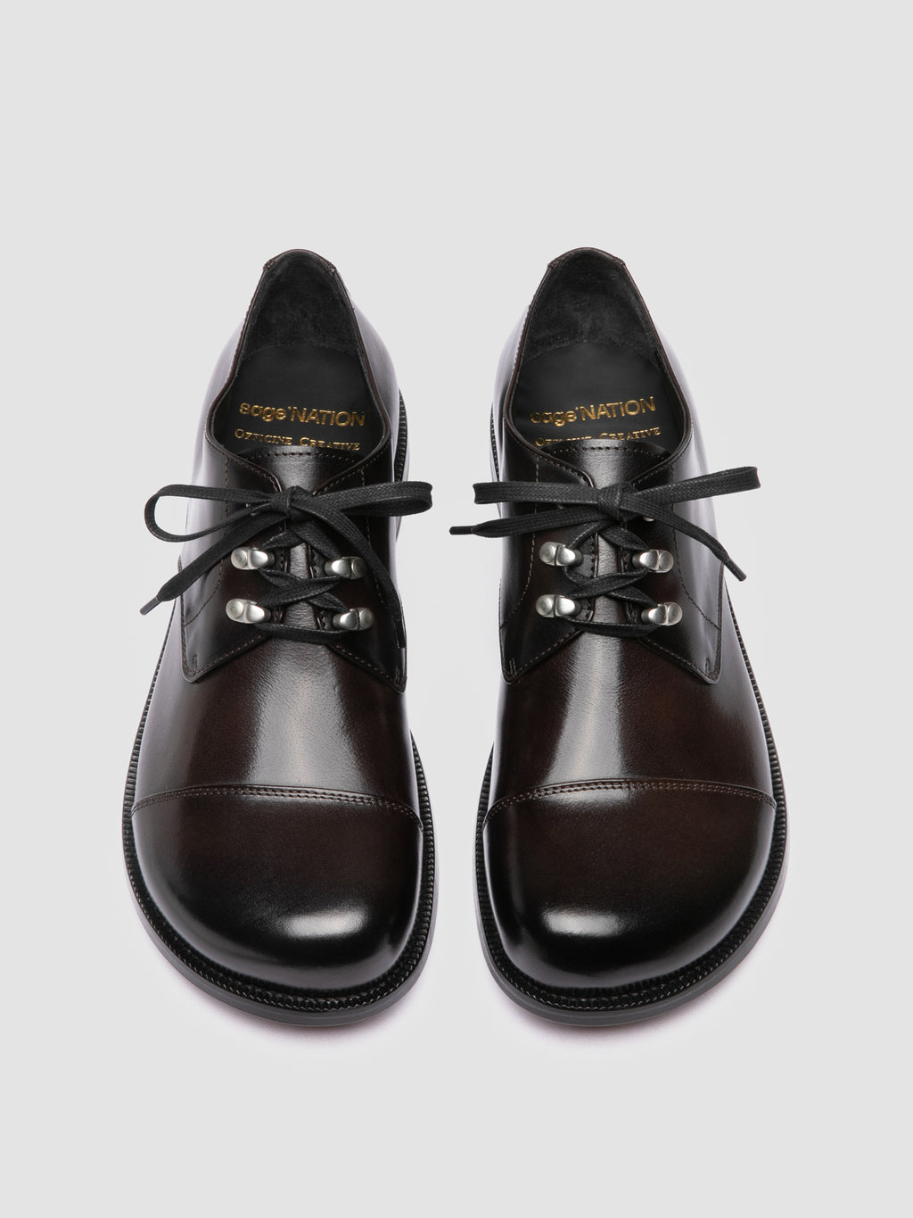 GEMSTONE 001 - Brown Leather Derby Shoes - image 2,side view