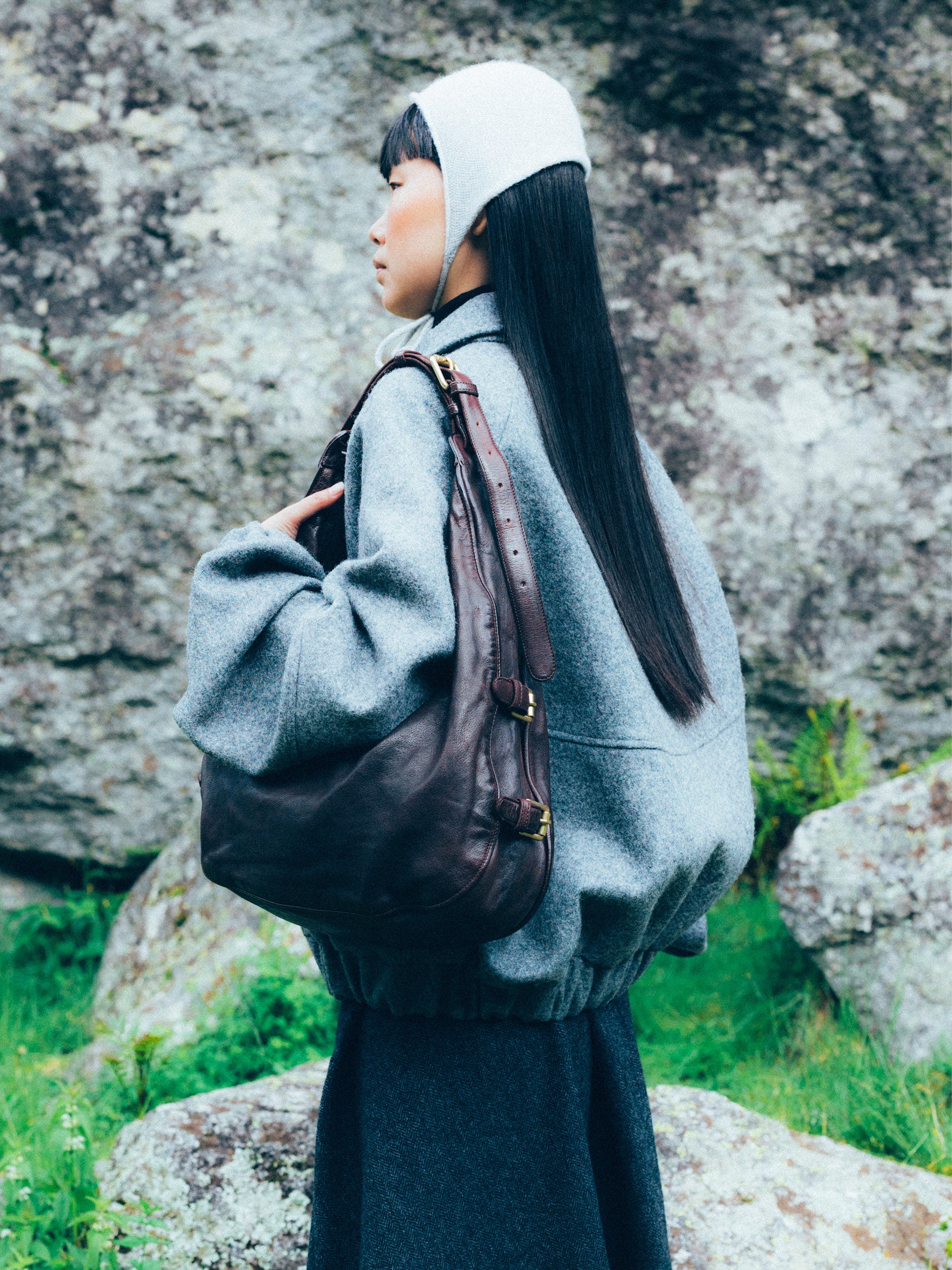 Officine Creative - Women's brown leather shoulder bag