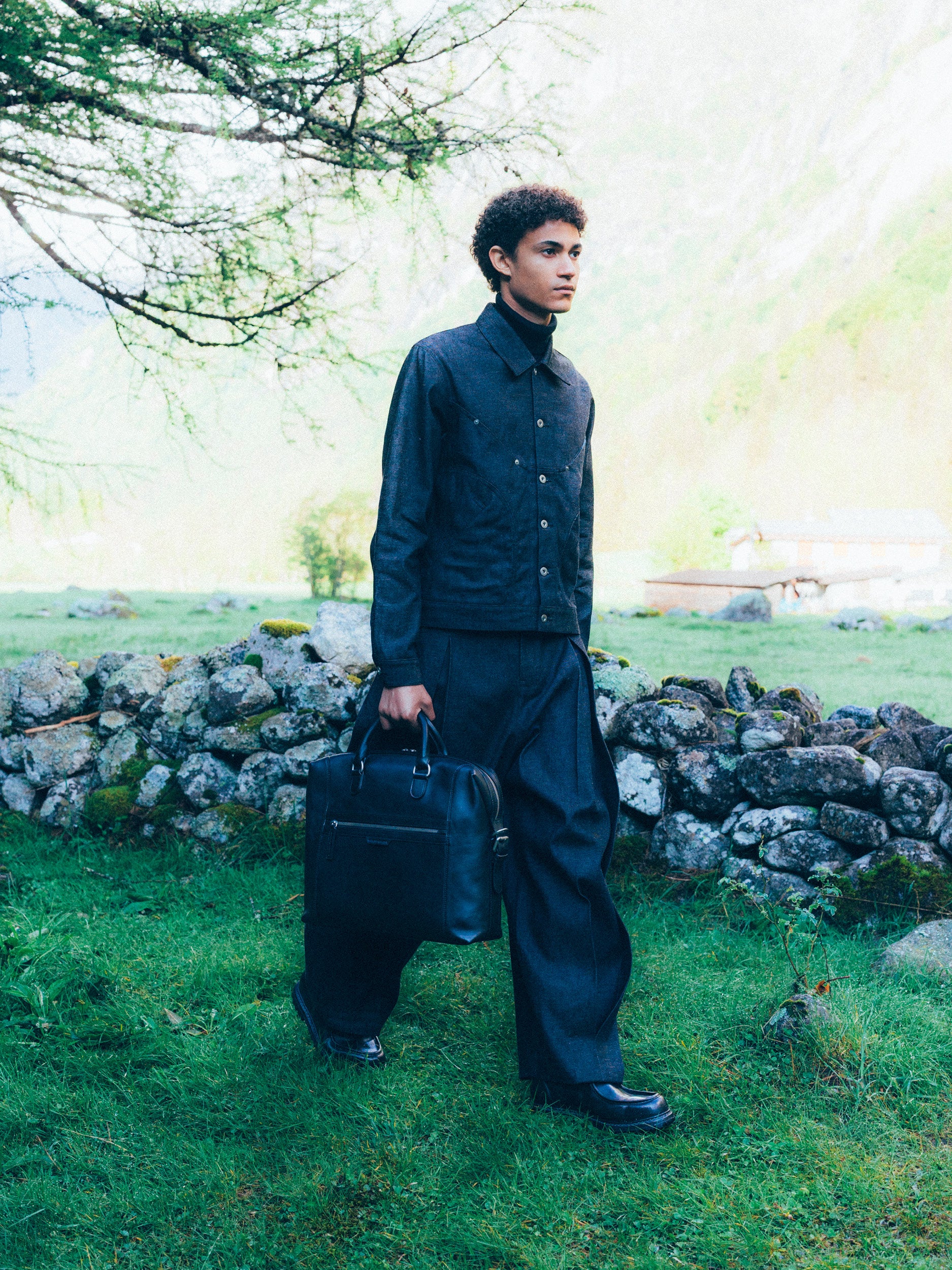 Officine Creative - Men's leather black briefcase