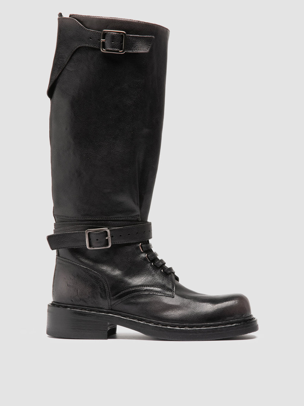 DAKOTA 003 - Dark Grey Leather Pull-On Boots - 0