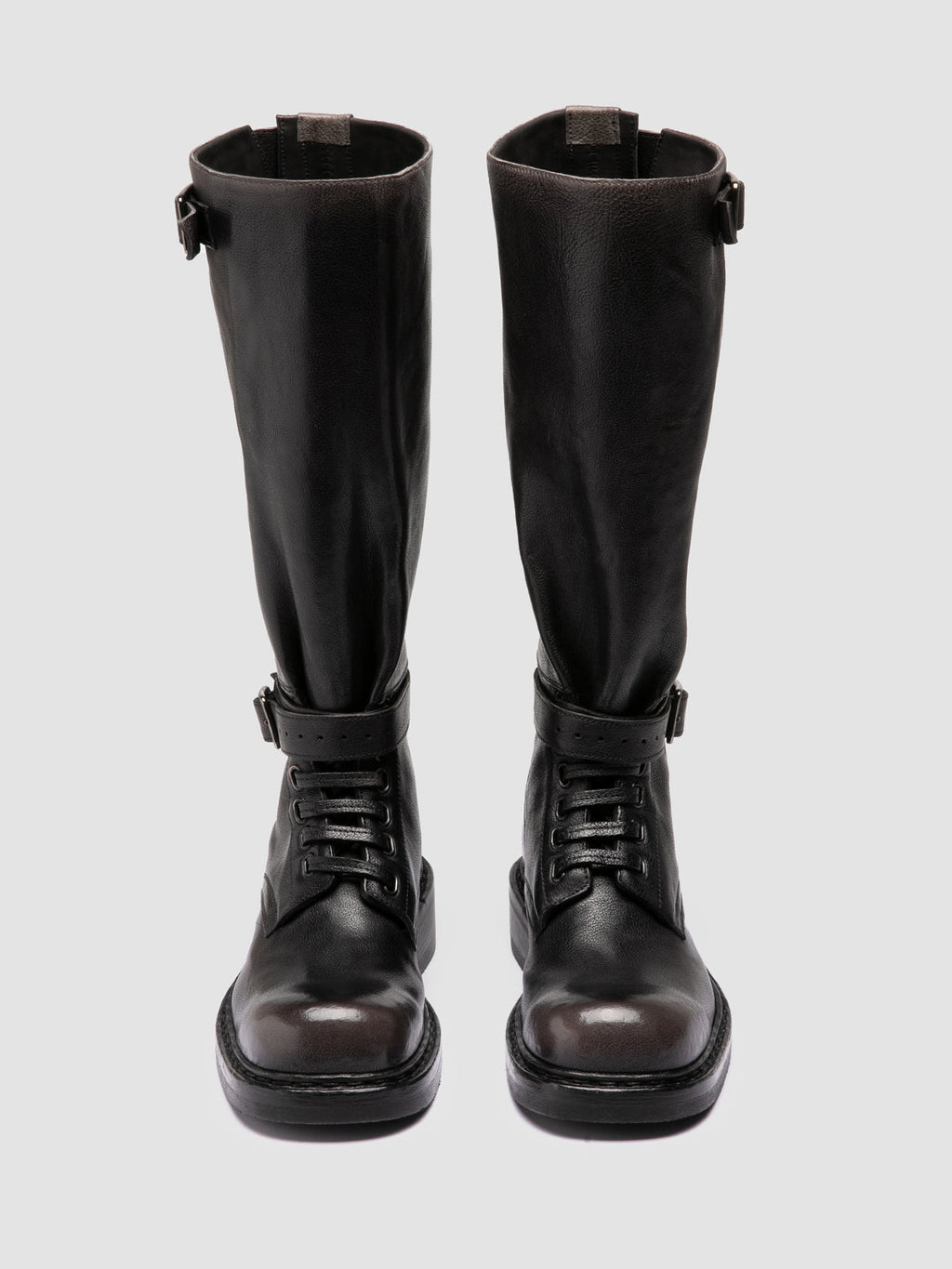 DAKOTA 003 - Dark Grey Leather Pull-On Boots - 1