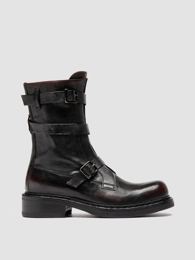 DAKOTA 004 - Dark Burgundy Leather Zipped Boots