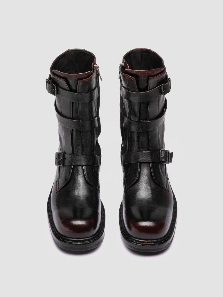 DAKOTA 004 - Dark Burgundy Leather Zipped Boots