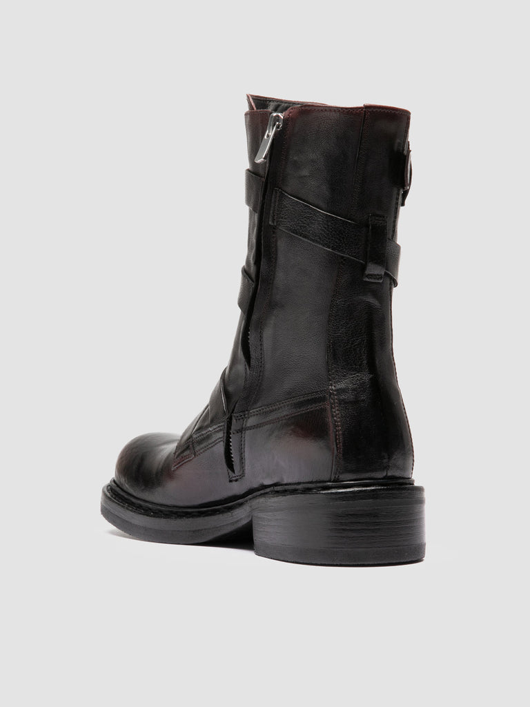 DAKOTA 004 - Dark Burgundy Leather Zipped Boots