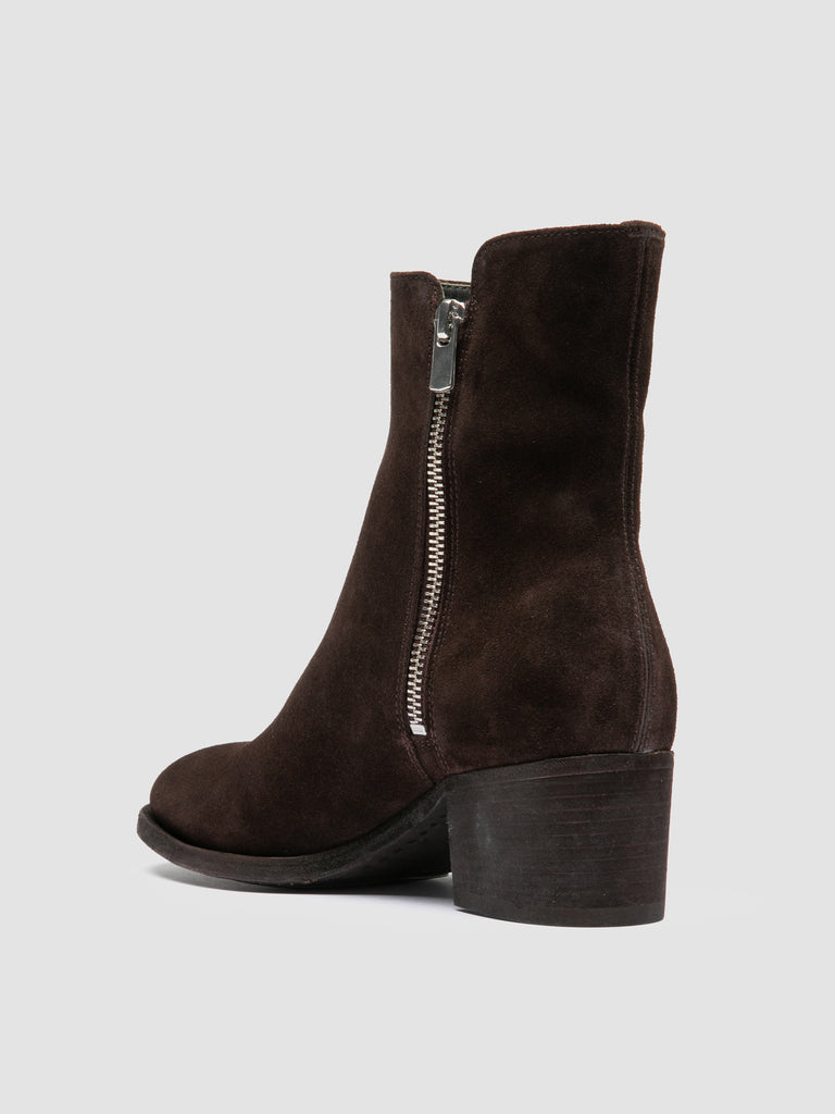 DENNER 103 - Dark Brown Suede Booties