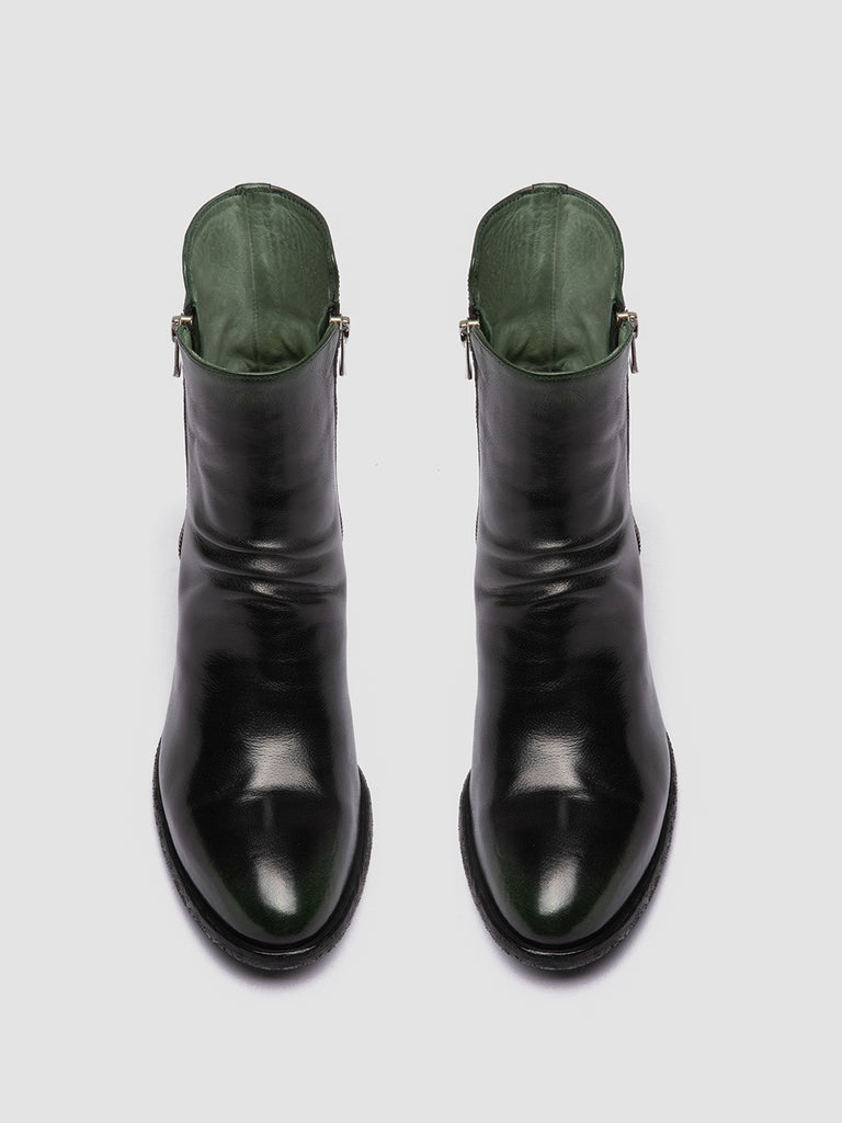 DENNER 103 Bouteille/Supernero - Green Leather Zip Boots